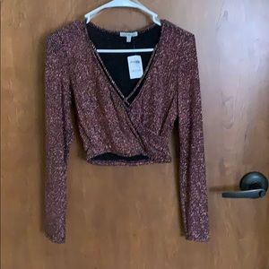 Maroon sparkle crop top